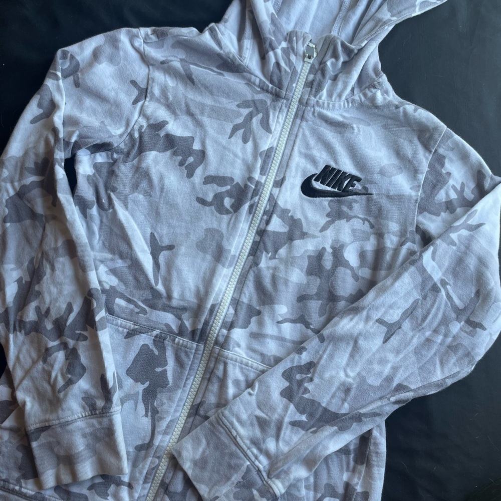 Nike Kids Camo Gray Hoodie Jacket